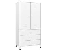 Garde-robe Blanc 90x50x180 cm Métal