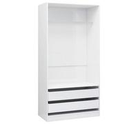 Garde-robe Blanc brillant 100x50x200 cm Aggloméré - VidaXL