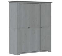 Garde-robe BODO gris 146x53,5x173 cm bois massif de pin