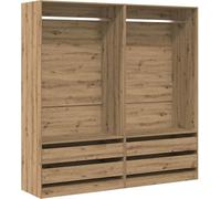 Garde-robe chêne artisanal 100x50x200 cm bois d'ingénierie