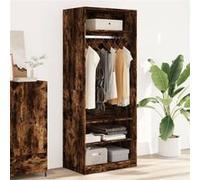 Garde robe chêne fumé 80x50x200 cm bois d ingénierie Marron G