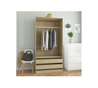 vidaXL Garde-Robe, Armoire de Rangement, Étagère à Vêtements, Meuble de Chambre à Coucher, Organisateur de Maison Intérieur, Chêne Sonoma Bois d’Ingénierie