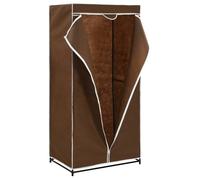 Garde-robe contemporaine - VIDAXL - 75x50x160 cm - Marron - Tube en fer - Polyester - Fermetures éclair