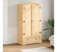 Garde robe Corona 102x52x186 cm bois de pin massif Marron G