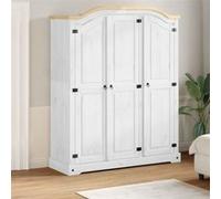 Garde robe Corona blanc 151,5x52x186 cm bois de pin massif Blanc G