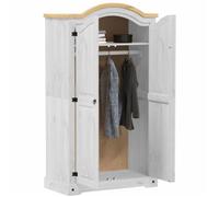 Garde-robe en bois de pin massif - vidaXL - Blanc - 102x52x186 cm - Finition cire de miel - Poignées en métal
