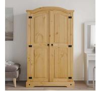 Garde-robe en bois de pin - vidaXL - 101x52x170 cm - 2 portes - Étagère supérieure - Barre de penderie