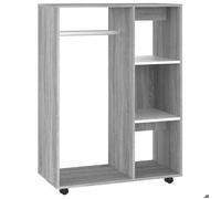 Garde-robe en bois d'ingénierie - JILL - Sonoma gris - 80x40x110 cm - Grand compartiment ouvert