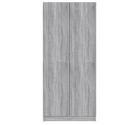 Garde-robe en bois d'ingénierie - vidaXL - Sonoma gris - 80x52x180 cm - Barre de penderie - Espace de rangement spacieux