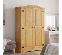 Garde-robe en pin mexicain - vidaXL - 101x52x170 cm - 2 portes - Étagère supérieure - Barre de penderie - Style Corona