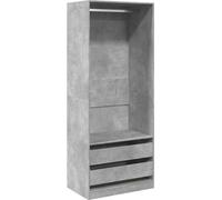 Garde-robe gris béton 80x50x200 cm bois d'ingénierie