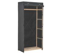 Garde-robe Gris Tissu Penderie Armoire de Rangement Stockage Vêtements vidaXL