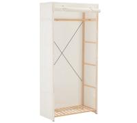 vidaXL Garde-Robe Penderie Armoire de Rangement Stockage Vêtements Meuble de Rangement Organisateur Chambre à Coucher Chaussures Blanc Tissu