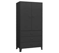 Garde-robe industrielle Noir 90x50x180 cm Métal