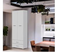 Garde-robe Komodee FAUSKE SZF4 Tiroirs Blanc Blanc 36 x 69 x 180 cm