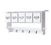 Garde-robe MENDLER HWC-C49, vestiaire mural, vintage avec 5 tiroirs, 32x65x13cm blanc Blanc G