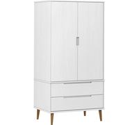 Garde-robe MOLDE Blanc 90x55x175 cm Bois massif de pin