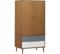 Garde-robe MOLDE Marron 90x55x175 cm Bois massif de pin