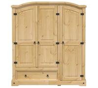 Garde-robe - MOTHINESSTO - Corona - Bois de pin massif - 2 portes - 1 tiroir - 170 cm