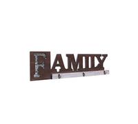 Garde-robe murale HWC-A91 Family, planche vestiaire, style chalet, bois, métal