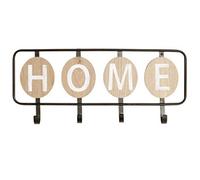 Garde-robe murale, Patère murale en bois coloris chêne et métal noir - longueur 50 x profondeur 5 x hauteur 22 cm