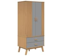 Garde-robe OLDEN gris et marron 76,5x53x172 cm bois massif pin