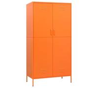 vidaXL Armoire avec 4 étagères ajustables et barre de suspension Orange 90x50x180 cm Acier