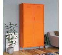 vidaXL Armoire avec 4 étagères ajustables et barre de suspension Orange 90x50x180 cm Acier