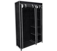 vidaXL Garde-Robe Pliable Noir Armoire de Rangement Étagère Vêtement Penderie