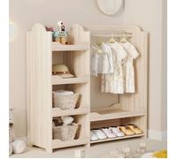 Garde-robe pour enfants / Garde-robe pour enfants avec barre de vêtements et 4 étagères, Aufbewahrung für Kinderzimmer, Garde-robe