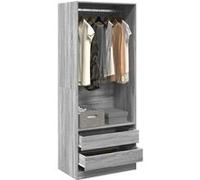 Garde robe sonoma gris 80x50x200 cm bois d ingénierie Gris G