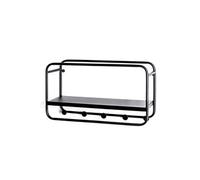 Garde-robe / vestiaire murale en tube d'acier laqué noir - Longueur 45 x Hauteur 25 x Profondeur 15 cm --