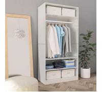 vidaXL Garde-robe Blanc brillant 100x50x200 cm Bois d'ingénierie