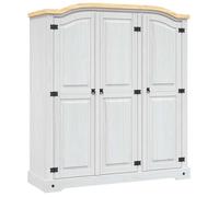 Garde-robe - vidaXL - Gamme Corona - 3 portes - Pin massif - Blanc