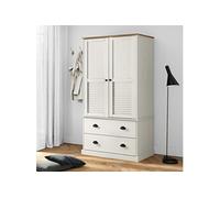 Garde robe VIGO blanc 90x55x170 cm bois massif de pin