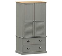 Garde-robe VIGO gris 90x55x170 cm bois massif de pin