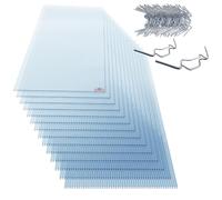 GARDEBRUK® 14x Plaques de polycarbonate creux 4mm 121x60,5cm 50 clips vitrage serre de jardin 10,25m² résistant UV double paroi isolante alvéolaire