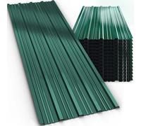 GARDEBRUK® 14x Tôles de bardage 110x46cm = 7m² galvanisé résistant intempéries tôle ondulée trapézoïdale profilée toit mur abri de jardin vert