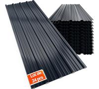 GARDEBRUK® 24x Tôles de bardage 129x46cm 14m² galvanisé tôle trapézoïdale ondulée profilée résistant intempéries plaque abri de jardin toit mur anthracite