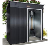Abri de Jardin métal Inoxydable 185x165x90cm 1,5m² Crochets 20kg Gants Porte coulissante Anthracite cabane Jardin cabanon Rangement