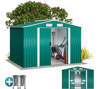 GARDEBRUK® Abri de Jardin métal XXL 5m² Fondation 260x205x180cm Porte coulissante Vert cabane de Jardin cabanon Rangement Outils 9m³