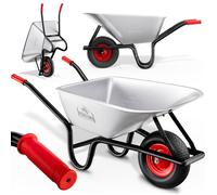 GARDEBRUK® Brouette 100L acier galvanisé 250kg pneu gonflable brouette jardin brouette de chantier chariot de jardin