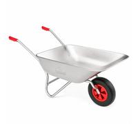 GARDEBRUK Brouette 80 L Charge Max. 100 kg | galvanisée poignée Caoutchouc Jardin Chantier Jardinage Chariot de Transport outils