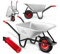 GARDEBRUK® Brouette Galvanisée 100 L pour Jardin avec Cuve Zinguée Acier Stable Roue Pneumatique Tout Terrain Type Chariot Jardinage Charge Max 250 Kg