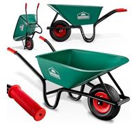 GARDEBRUK® Brouettes Wheelbarrow Brouette Roue Pleine 100 L Charge 250 Kg Cuve en Polypropylène Résistante en Acier Thermolaqué Roue 39 Cm Tout Terrain Jardin Terrasse Chantier