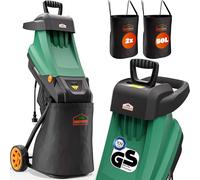 GARDEBRUK® Broyeur de végétaux électrique 2.400W broyeur de branches couteau lame max. 45mm bac 2x 50L broyeur de jardin déchiqueteur bois compost jardin