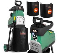 GARDEBRUK® Broyeur végétaux et Branches 3100 W Silencieux Branches Max. 44mm 2X bac 60L déchiqueteuse Branches broyeur électrique