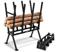 GARDEBRUK Chevalet de sciage bois 77x50x105cm | hauteur réglable, charge 400kg, étrier fixation, acier, tréteau télescopique, chevalet, coupe scie, bûche, démontable