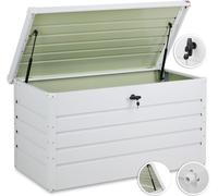 GARDEBRUK Coffre de rangement en Métal 385L Blanc avec Vérin à gaz