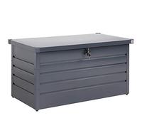 GARDEBRUK® Coffre de rangement en métal Anthracite 120x62x63 cm 385L Verrouillable Vérin à gaz Extérieur Coffre jardin Coussin